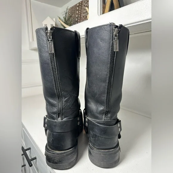 **SOLD**Milwaukee Leather Men’s Black Harness Boots 10.5 Moto Biker Western - Picture 7 of 9